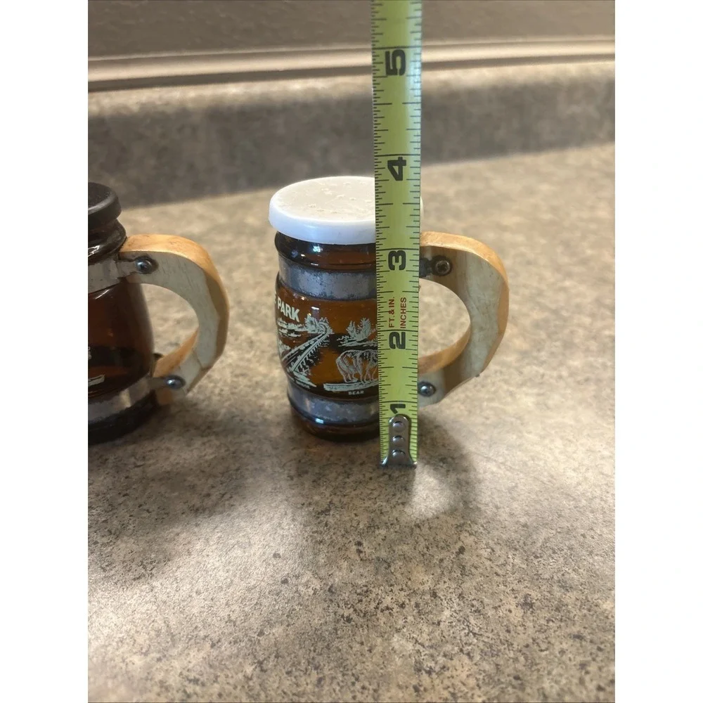 Vintage Beer Mug Yellowstone National Park Salt And Pepper Shaker Set